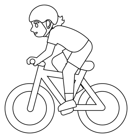 Person Biking Emoji Coloring Page