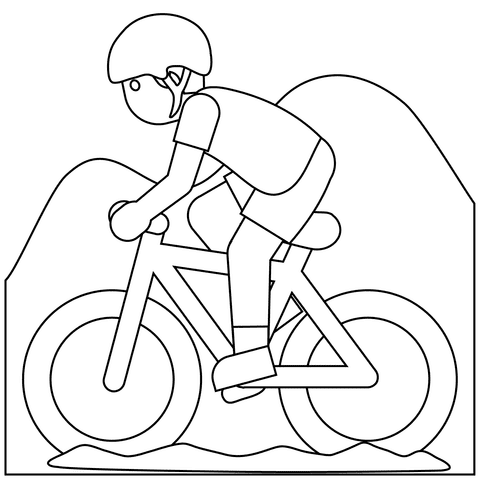 Person Mountain Biking Emoji For Children