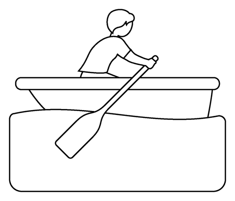 Person Rowing Boat Emoji Sweet Coloring Page