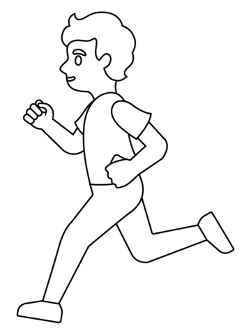 Person Running Emoji For Kids Coloring Page