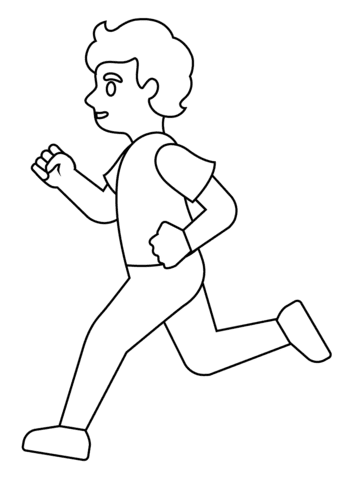 Person Running Emoji Coloring Page