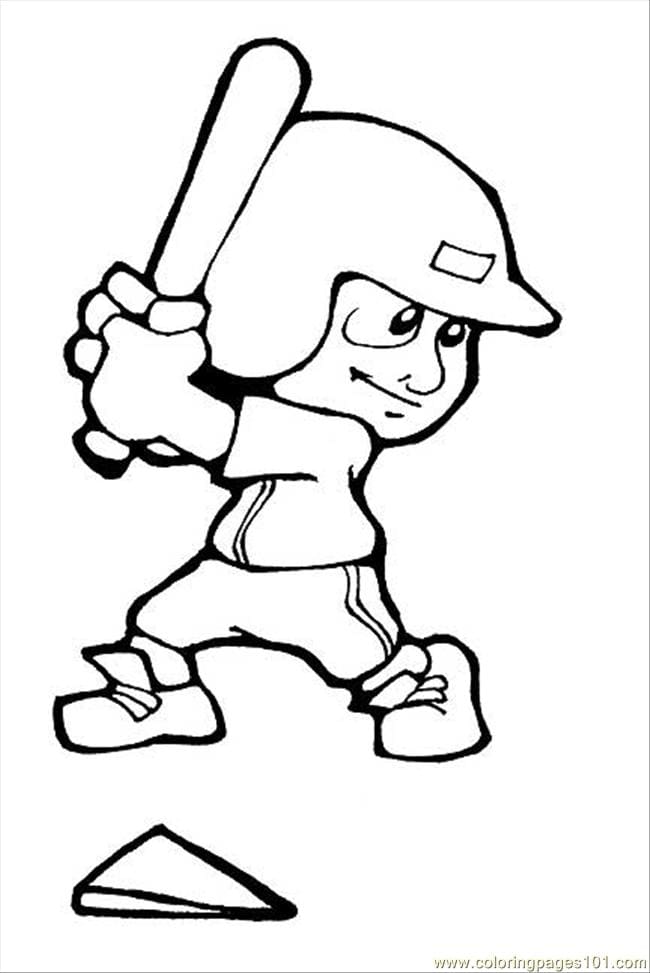 Picture Baseball Player Coloring Page