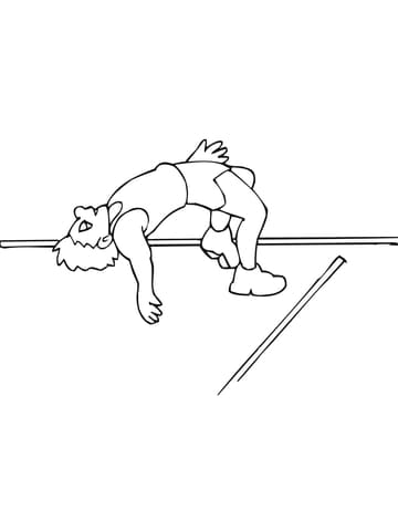 Pole Vault Jump Image For Kids Coloring Page