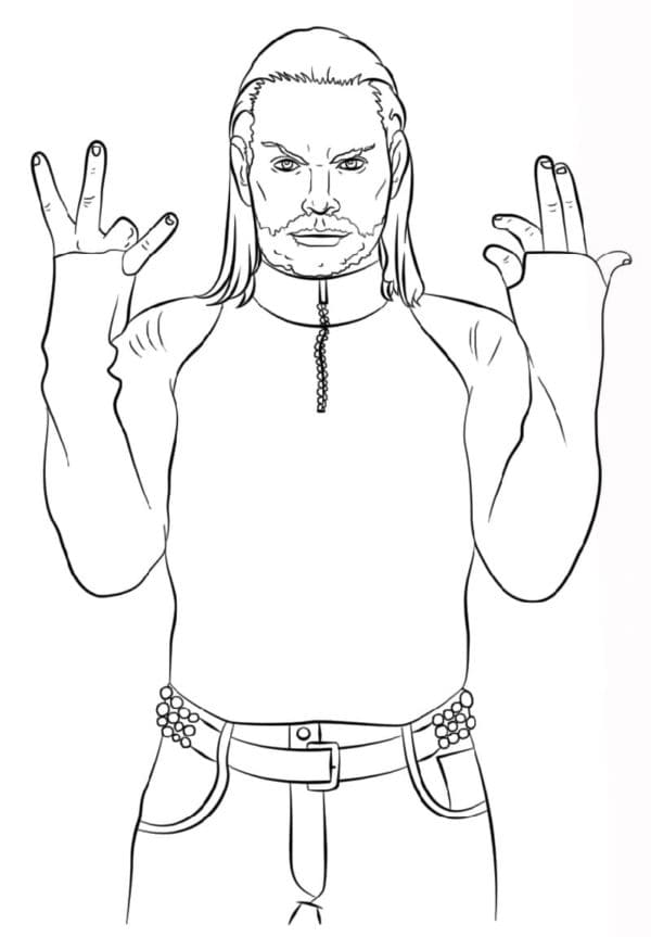 Powerful Jeff Hardy Coloring Page