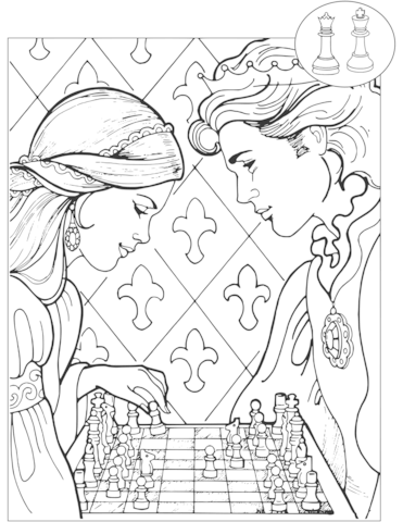 Princess And Prince Playing Chess
