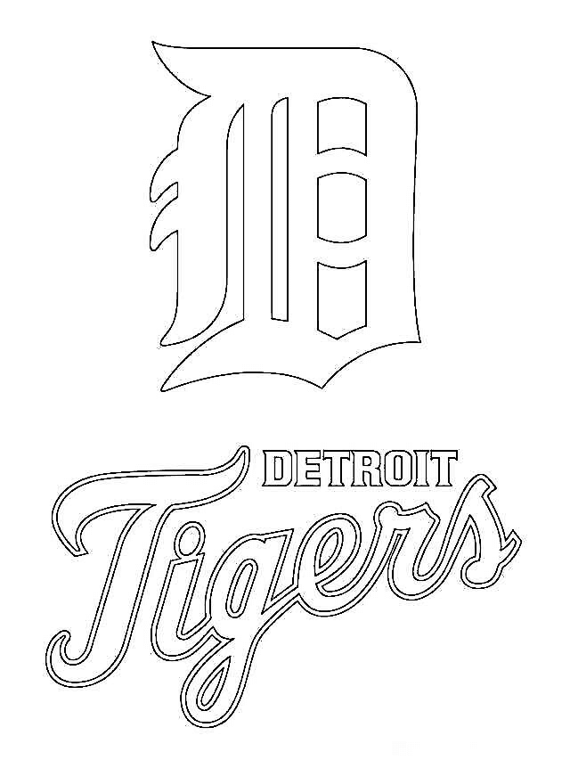 Printable MLB Coloring Sheets Detroit Tigers