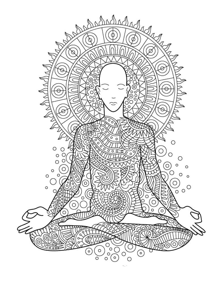 Printable Meditation Coloring Page