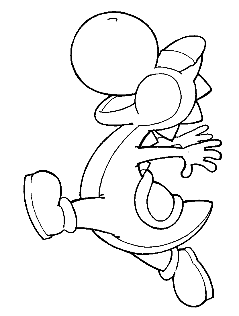 Printable Yoshi Image For Children Coloring Page