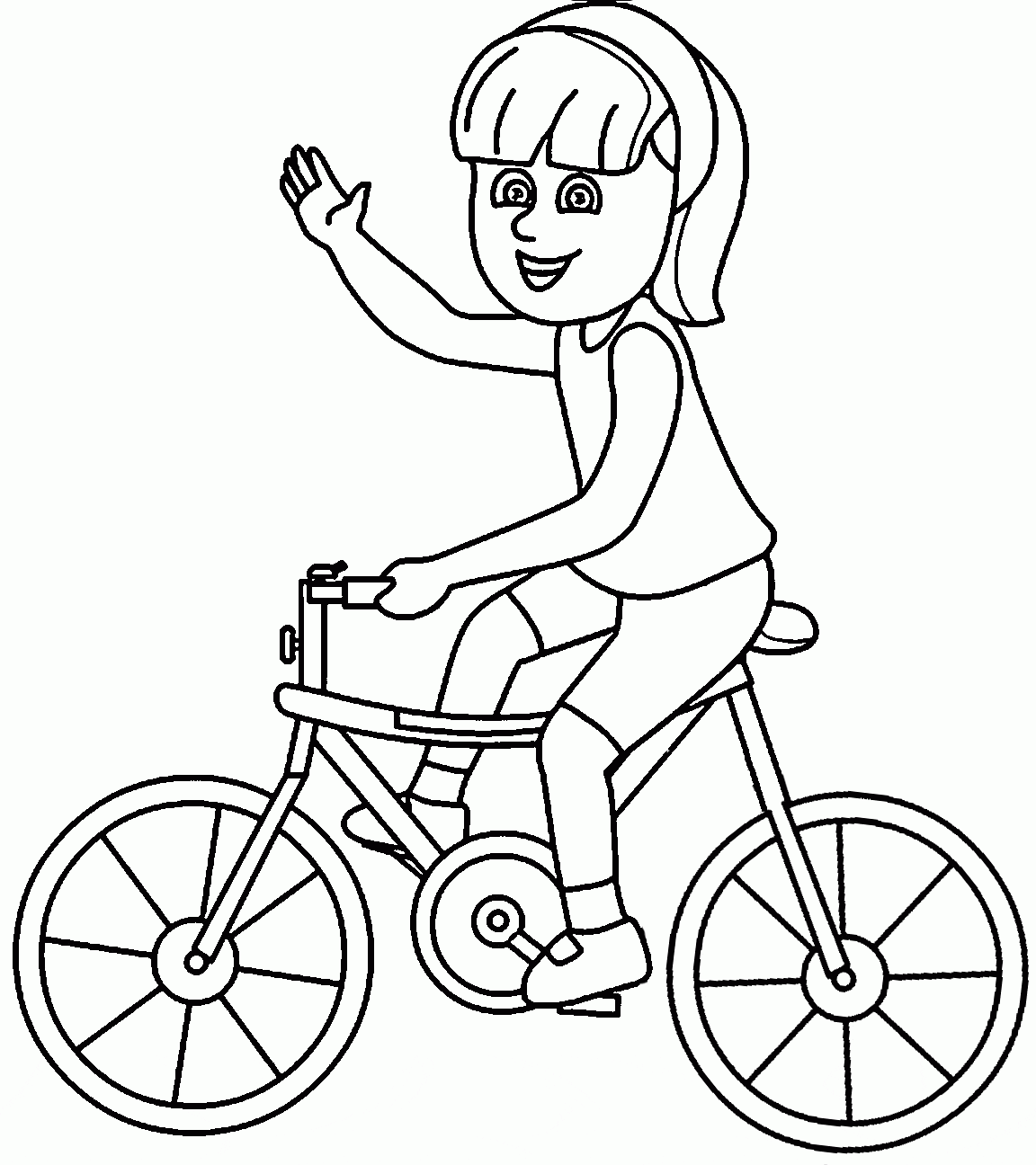 Riding Girl On Bicycle