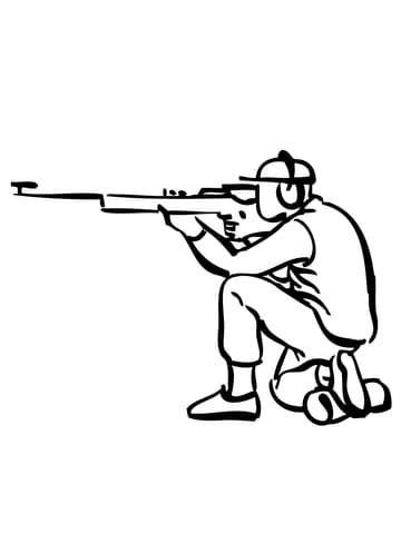 Rifle Shooting Coloring Page