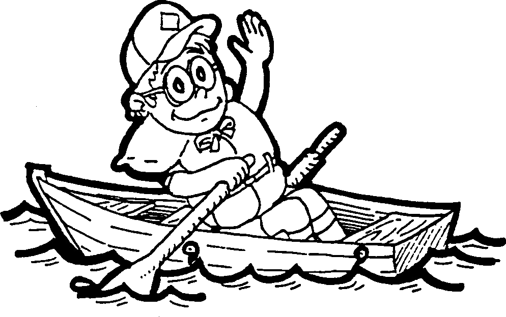 Rowing Drawing Coloring Page