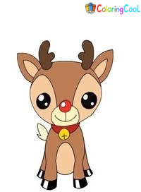 9 Simple Steps To Create Rudolph Drawing – How To Draw Cute Rudolph Coloring Page