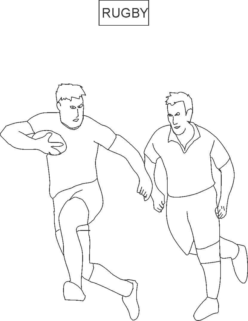 Rugby Player Cute Image Coloring Page
