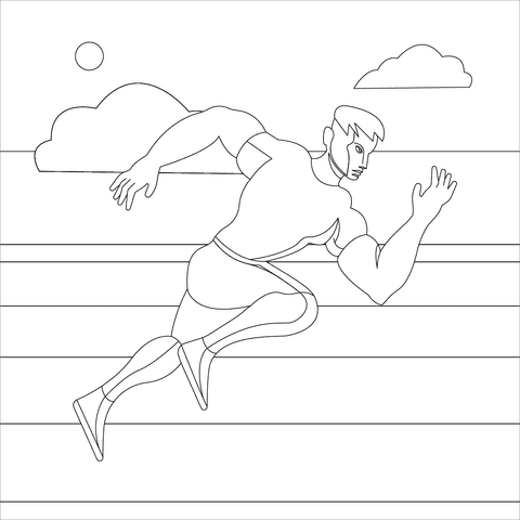 Runner For Kids Coloring Page