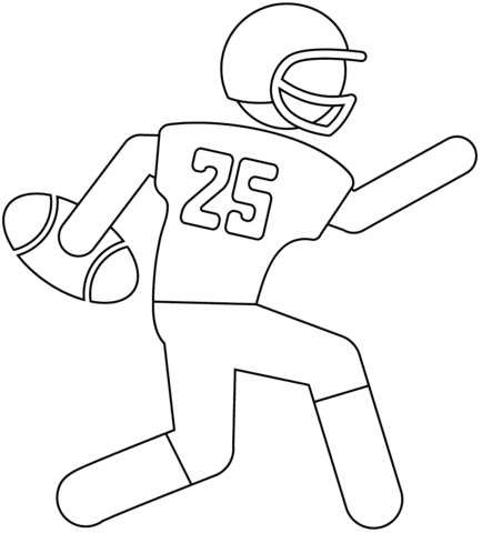 Running Back For Kids Coloring Page