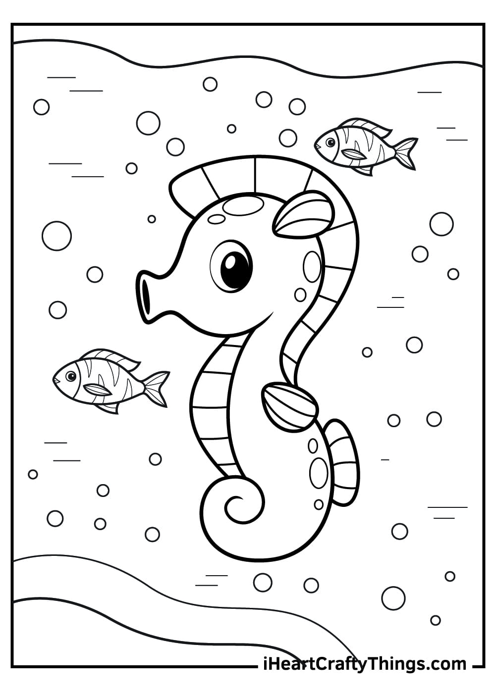 Seahorse Beautiful Image Coloring Page