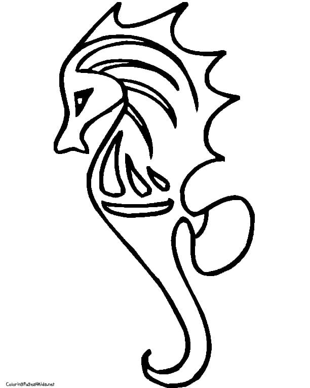 Seahorse Children Image Coloring Page