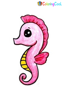 8 Simple Steps To Create Seahorse Drawing – How To Draw A Seahorse Coloring Page