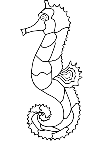 Seahorse Image For Children Coloring Page