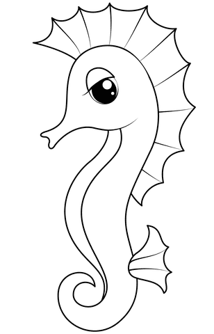 Seahorse Image For Kids Coloring Page
