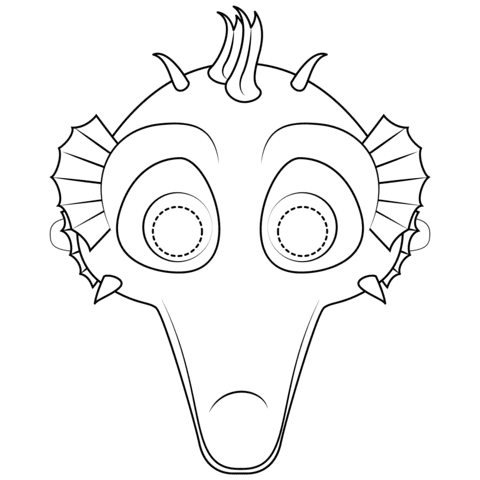 Seahorse Mask Coloring Page