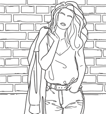 Sexy Urban Girl In Denim Jeans Image Coloring Page
