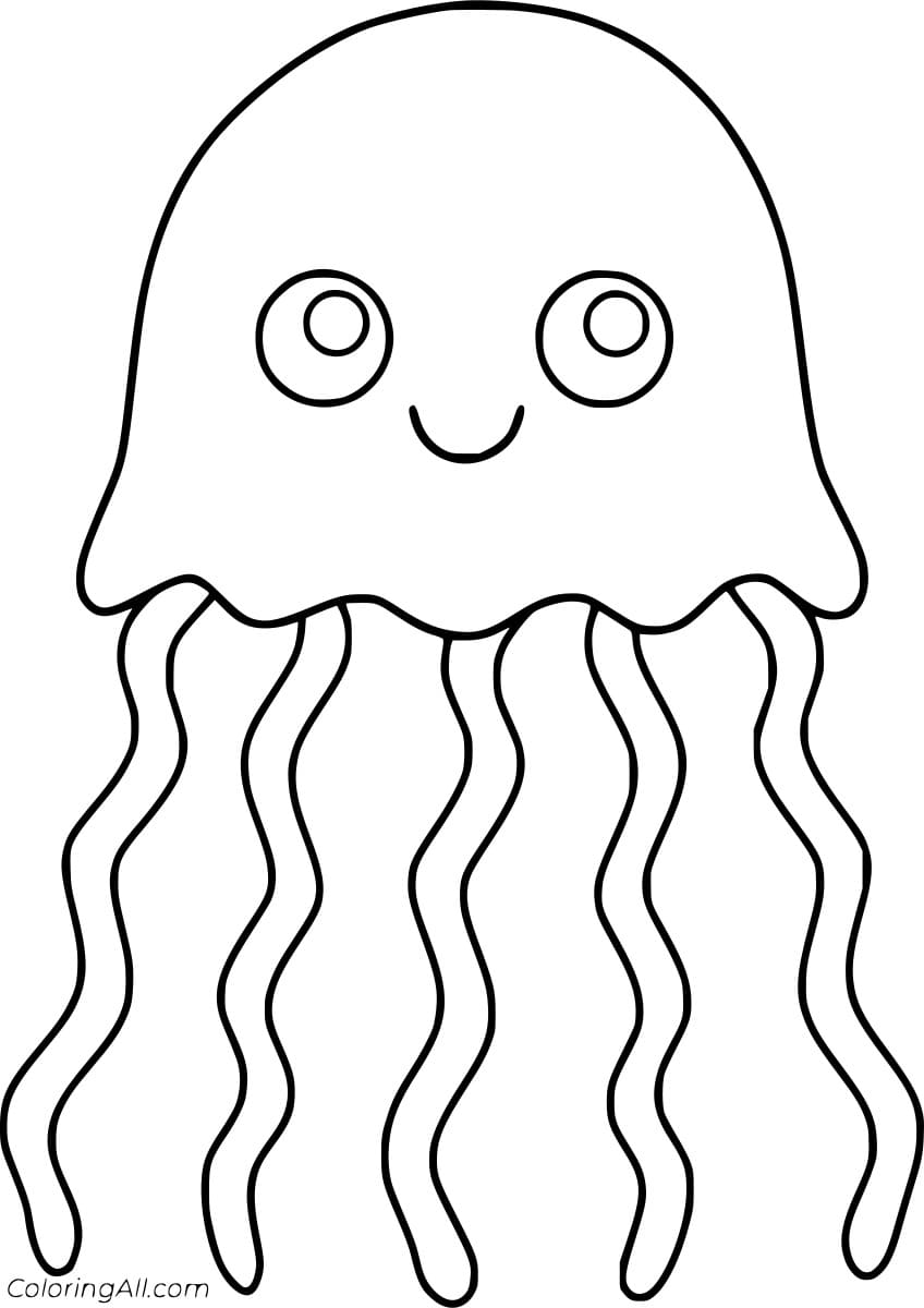 Simple Cartoon Jellyfish Image