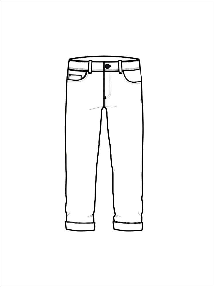 Simple Jeans Coloring Page
