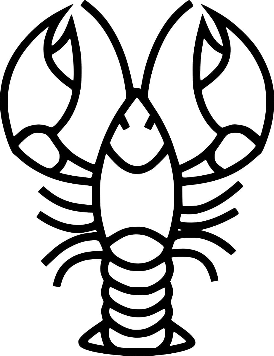 Simple Outline Lobster Image