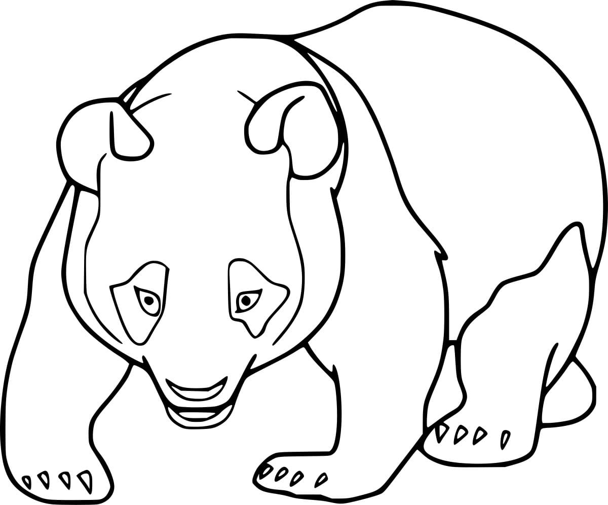 Simple Walking Bamboo Coloring Page