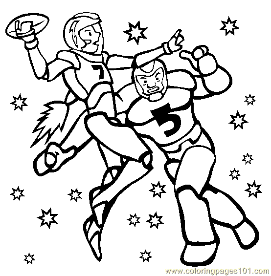 Space Football Coloring Page