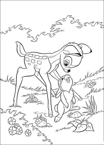 Thumper Looks At Bambi Image For Kids