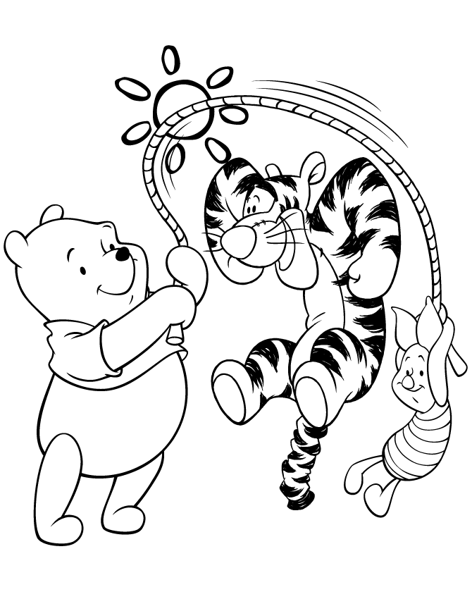 Tigger Playing Jump Rope With Pooh And Piglet