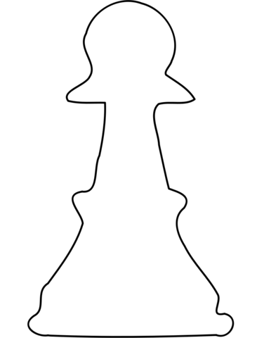 White Pawn Coloring Page