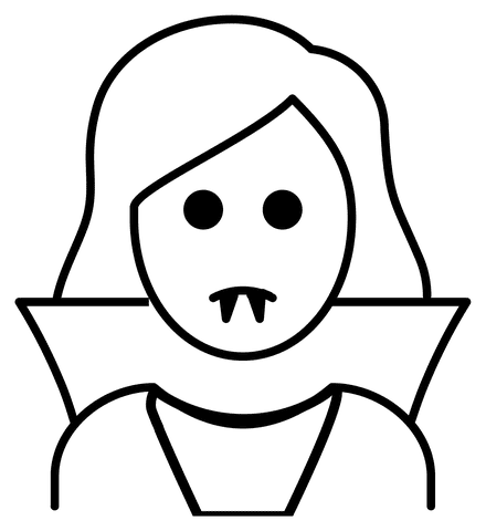 Woman Vampire Emoji For Kids