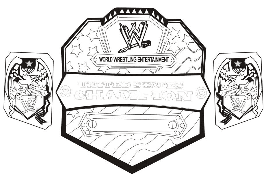 WWE Championship Belt World Wrestling Coloring Page