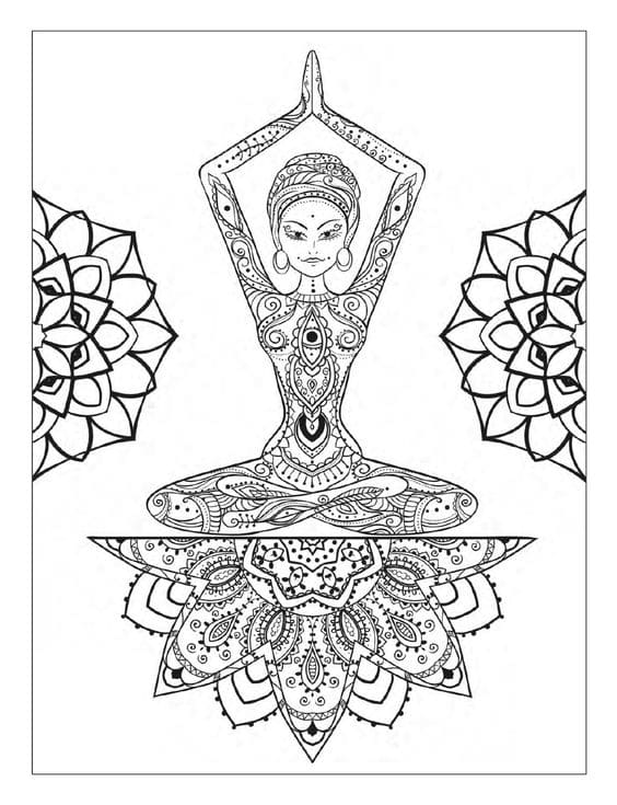 Yoga And Meditation For Kids Coloring Page