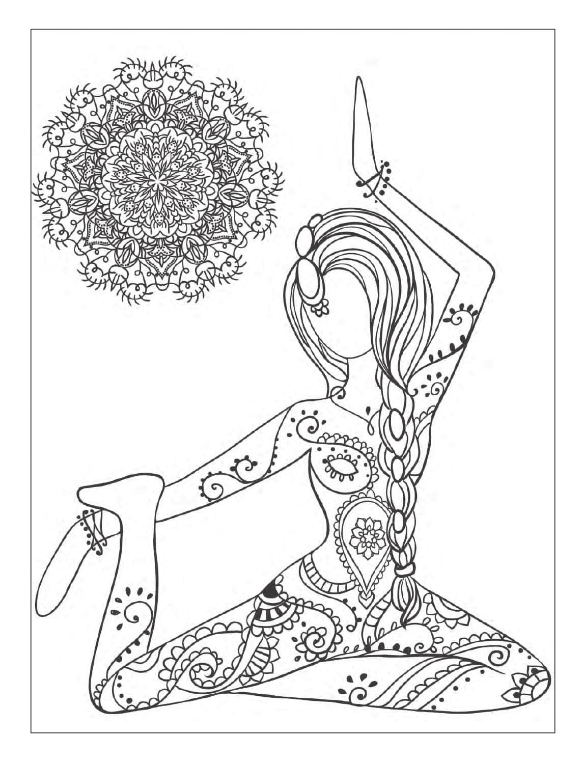 Yoga Meditation Cute For Kids Coloring Page