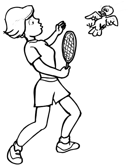 Badminton Sheets Image Coloring Page