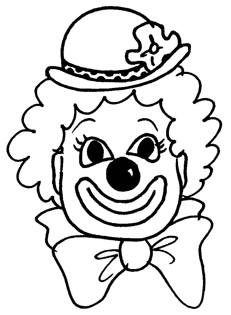 Cute Clown Coloring Page
