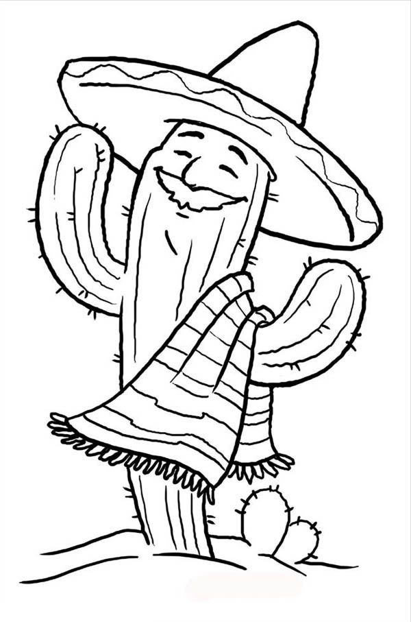 Sombrero With A Tree Coloring Page