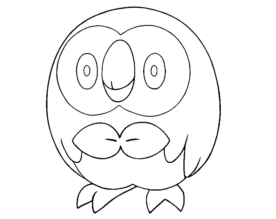 Printable Rowlet Coloring Page