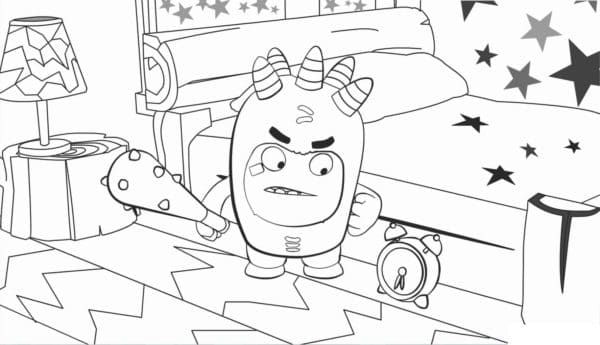 A Disgruntled Fuse who Doesn’t Like Getting Up On Alarm Coloring Page