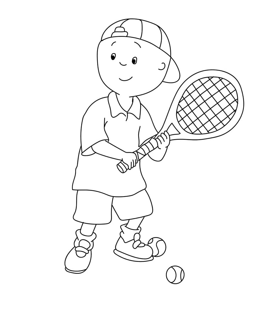 A Tennis Ball Bat Boy Image Coloring Page