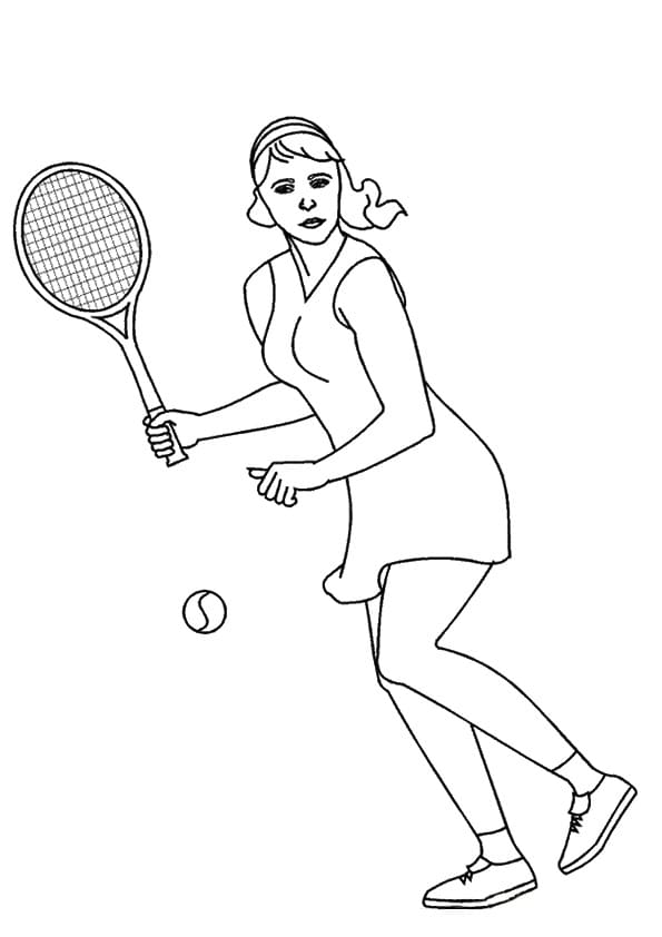 A Tennis Sport Image Coloring Page
