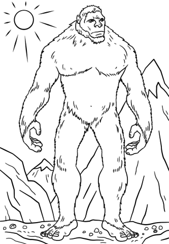 Abominable Snowman Image For Children Coloring Page