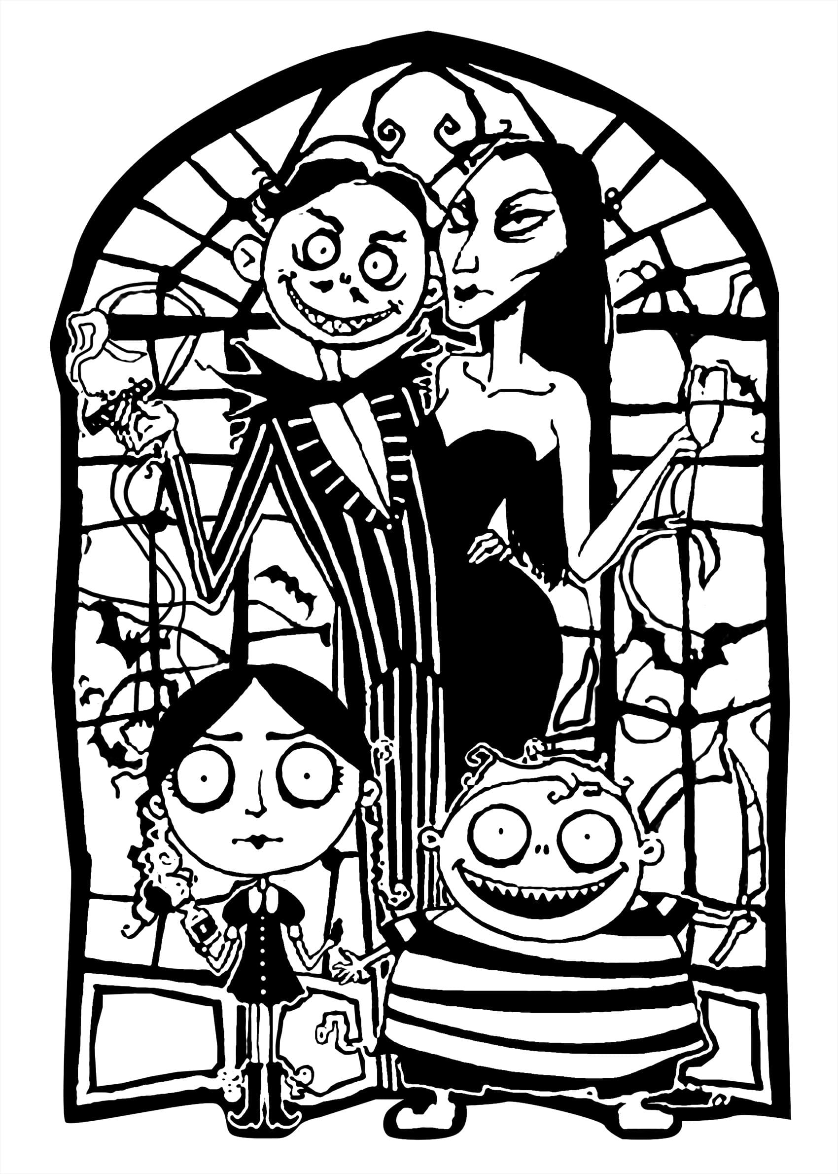 Adams Family For Children Coloring Page