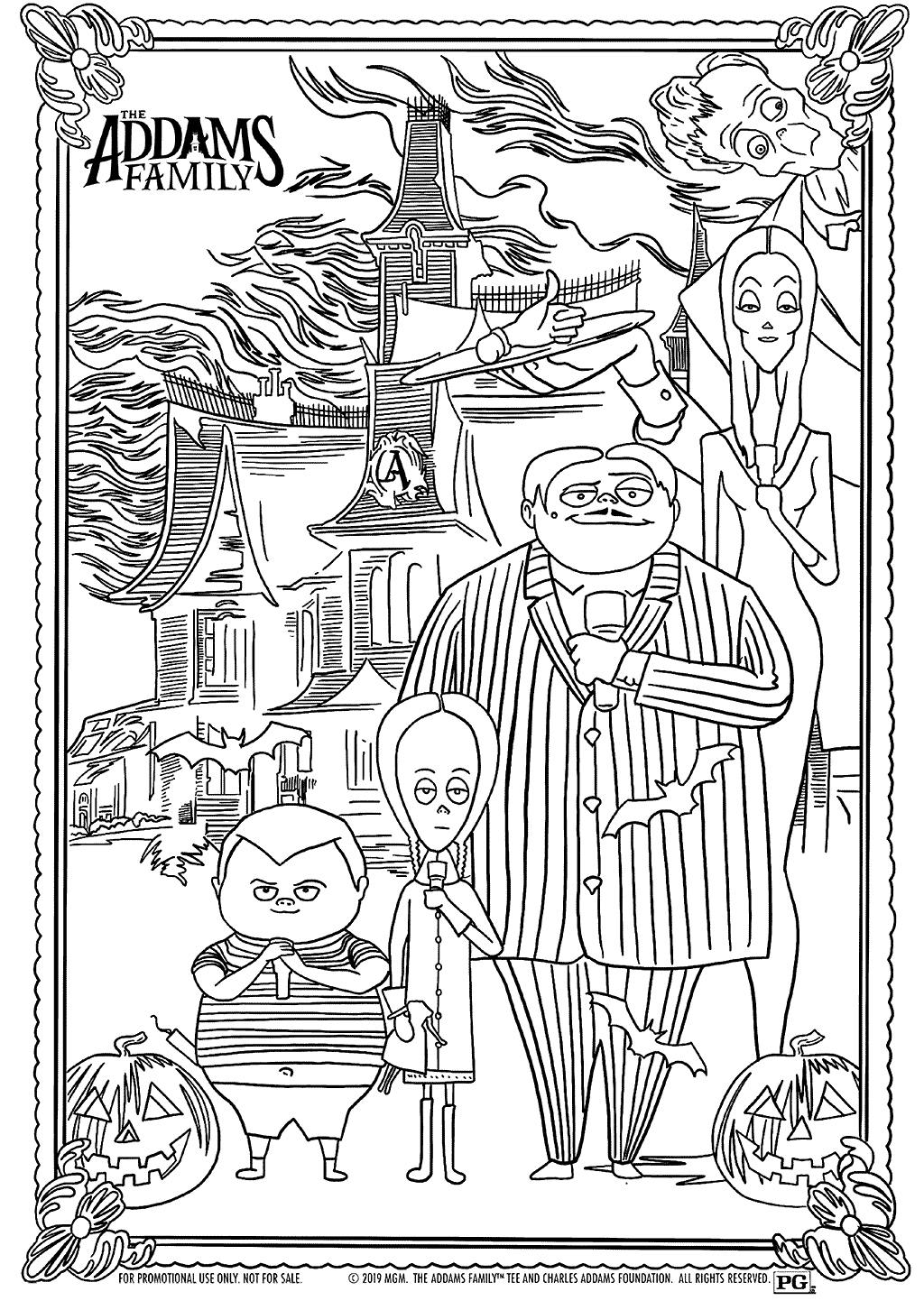 Addams Family House Coloring Page