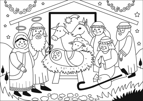 Adoration Image Coloring Page