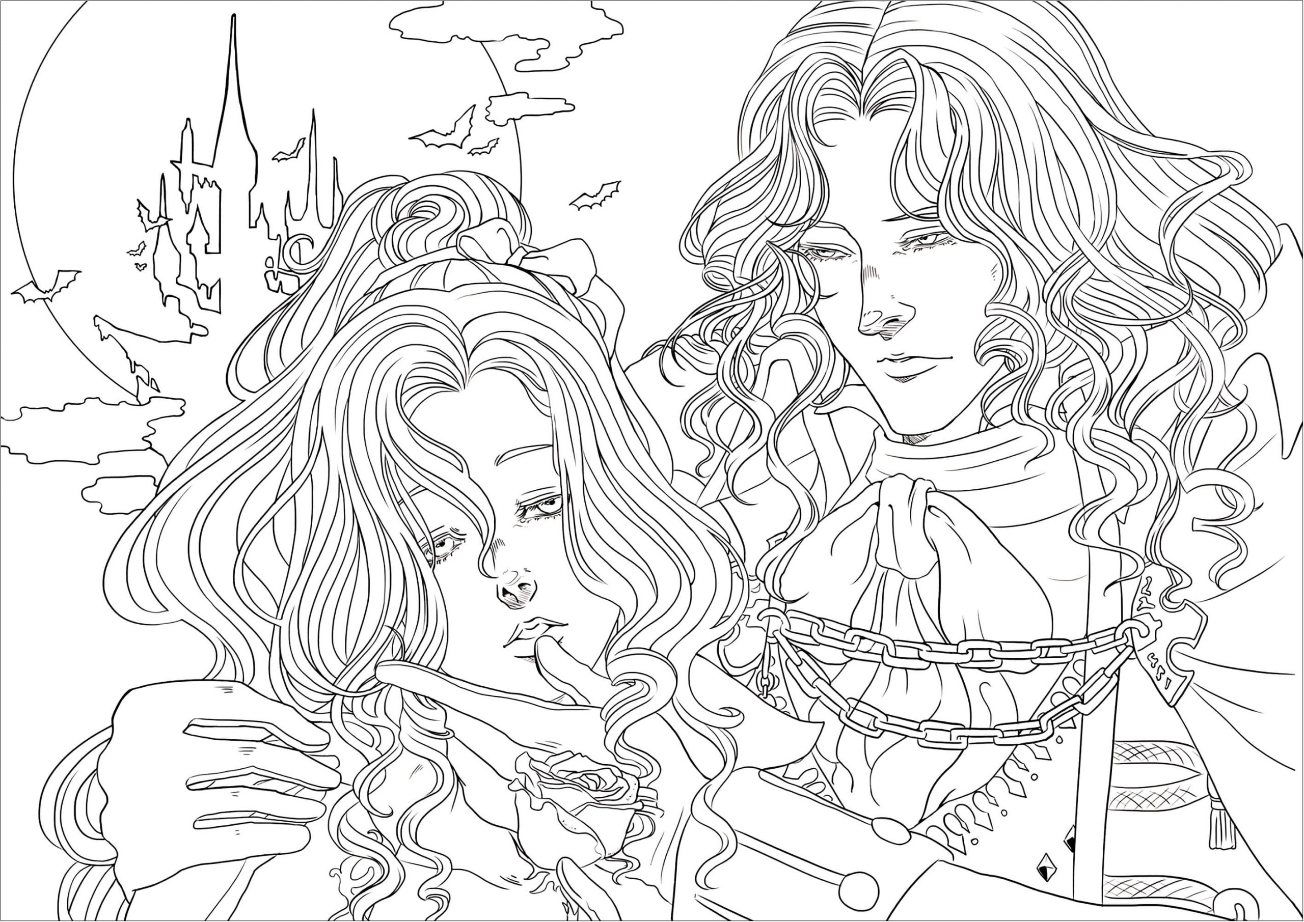Alucard And Maria Coloring Page
